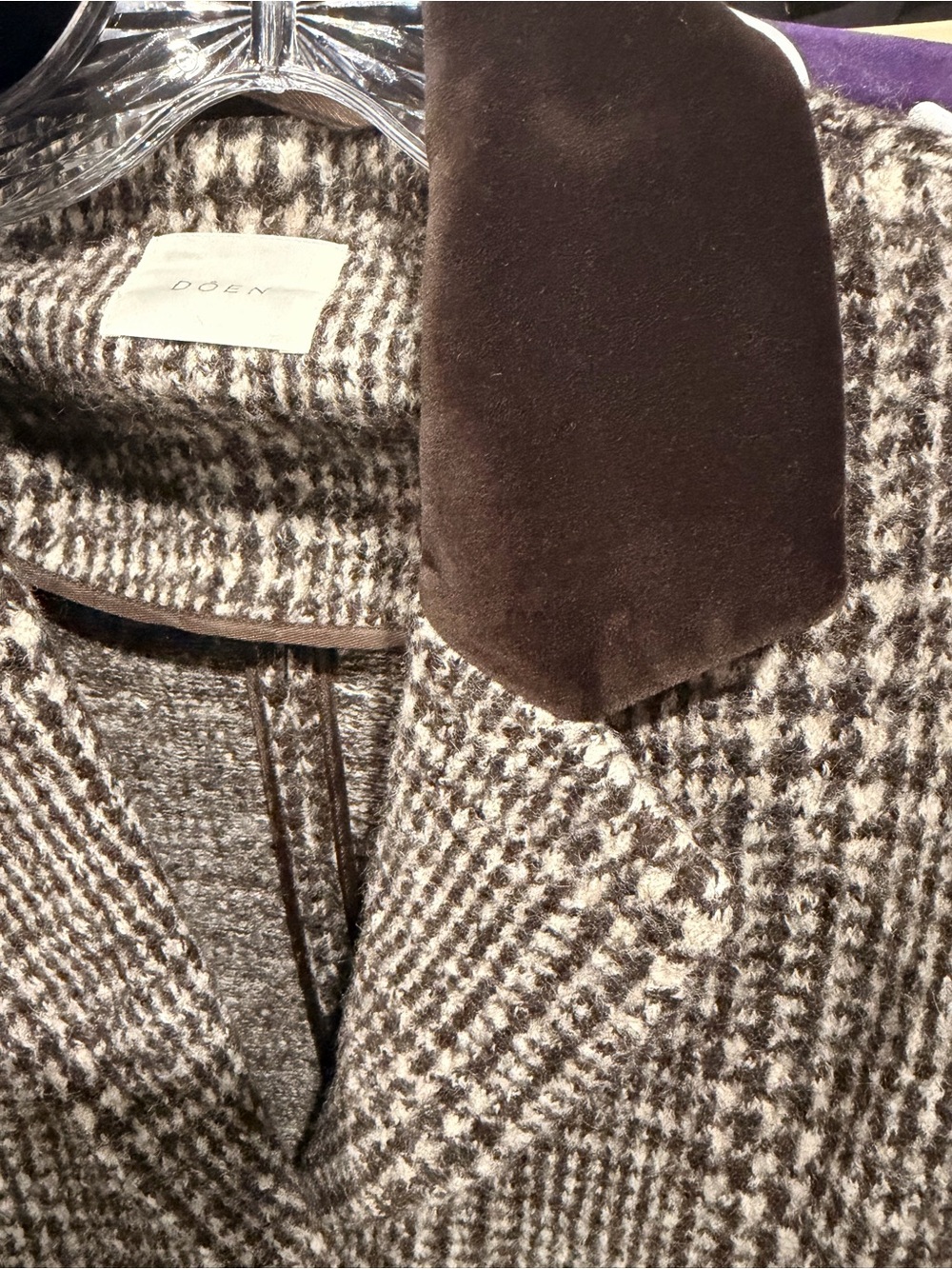 Doen Dover Coat in Lascelle Houndstooth Long Wool Size XS * - Picture 9 of 9